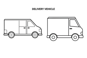 Customizable Delivery Vehicle Outline Vector Illustration