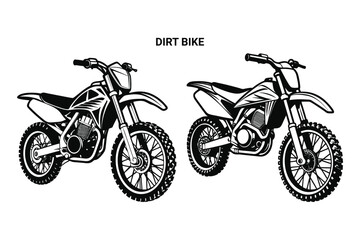 Obraz premium Customizable Dirt Bike Silhouette Vector Illustration