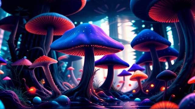 Neon Mushrooms
