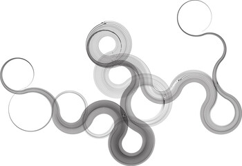 Decorative swirl of line. Intertwined curved lines .Abstract flow linear fluid shapes .Curly design element. Music sound wave . Swirl calligraphic flourish divider ornament design. Curve lines Vector 