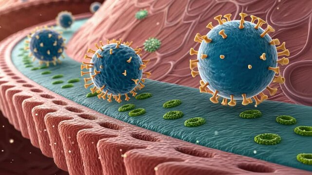 Muscle Cell Interaction A closeup of a muscle cells surface with insulin receptors highlighted. Insulin fits into these receptors like a key initiating glucose uptake presented in