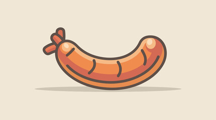 Fototapeta premium Flat Vector Sausage Icon Isolated on Transparent Background