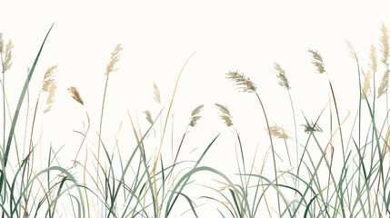 Reed Grass Cattail Vector Isolated Flat Vector Illustration