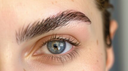 Obraz premium Close-up of an eye with striking blue-green iris