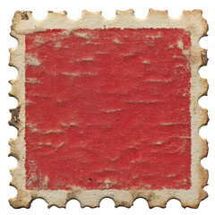 Postage stamp vintage beige and red square blank postage stamp with copy space 