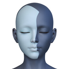女性の顔アップ 　3DCGレンダリング
