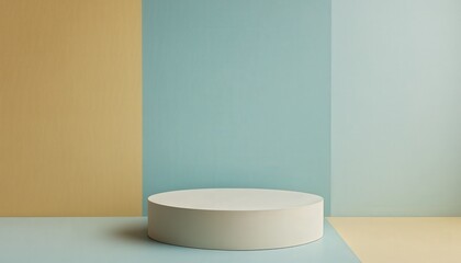 Minimalist Pastel Background Cylinder Display Product Showcase Mockup Studio Empty Stage Platform