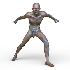 男性原始人　3DCGレンダリング