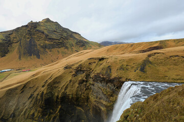 Waterfall Sk&oacute;gafoss in Iceland