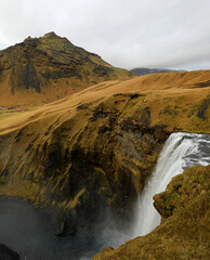 Waterfall Skógafoss in Iceland