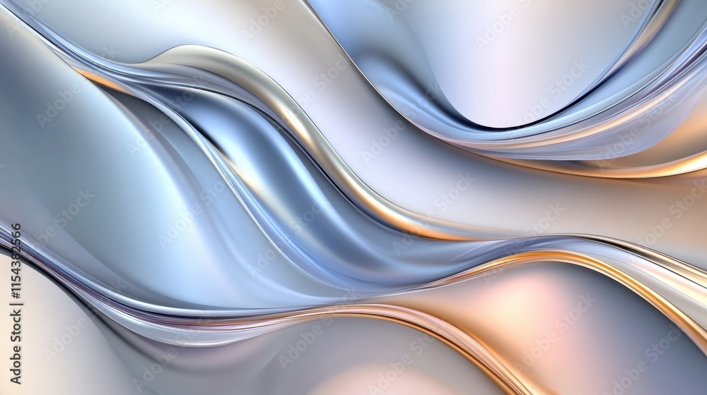 Poster abstract 3d design featuring flowing waves of soft colors and smooth curves creating a calming visua