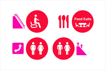 Shopping Mall and Public Icons Set