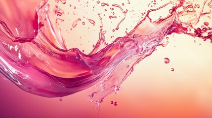 Pink liquid splash on a soft pastel background