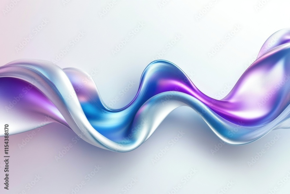 Poster Fluid motion and vibrant colors create a stunning abstract 3D wave design in pastel hues showcasing artistic expression. Generative AI