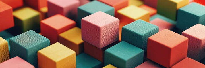 Obraz premium Colorful wooden blocks abstract background.