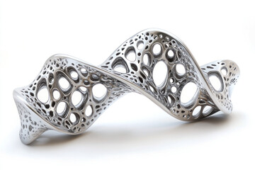 Silver ring with intricate pattern design.