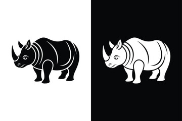 Rhino icon vector on White Background ,Vector Art Illustration on white background.