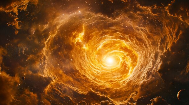 Protostar Illuminating Swirling Gas and Dust with Emerging Planets and Collisions