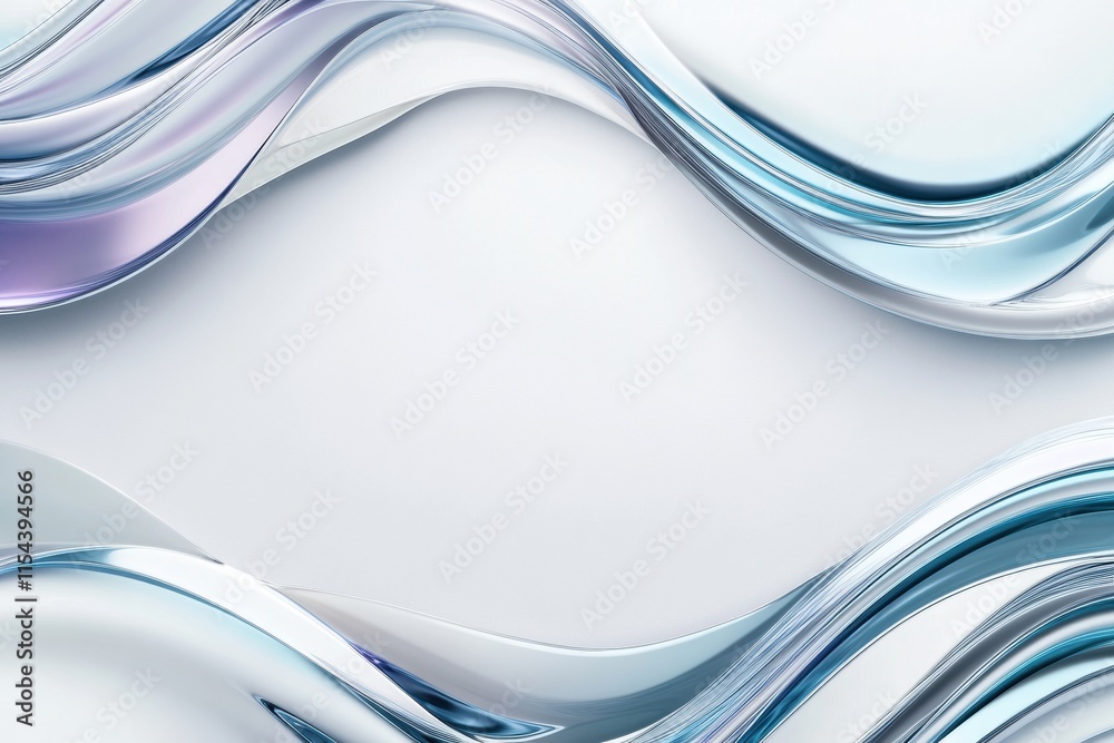 Fototapete Colorful abstract 3D design featuring flowing waves and smooth contours creating a modern digital aesthetic. Generative AI