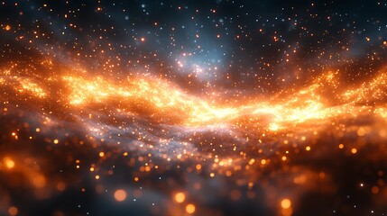 Radiant sparks of gold illuminating the dark with vibrant energy background picture