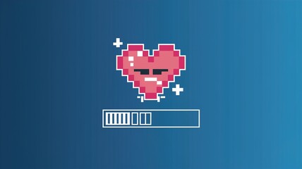 Loading heart Love - Pixel Art Wallpaper 4K