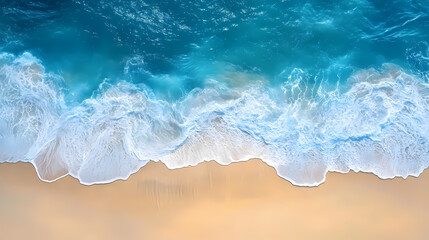 Top view ocean blue wave beach isolated on transparent background. Pinnacle. Illustration