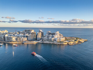 Aerial photo from Malta, Sliema in mornig