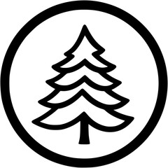 Christmas tree inside a circular frame.