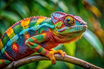 Obraz premium Capture exotic chameleons: master the rule of thirds for stunning reptile images.