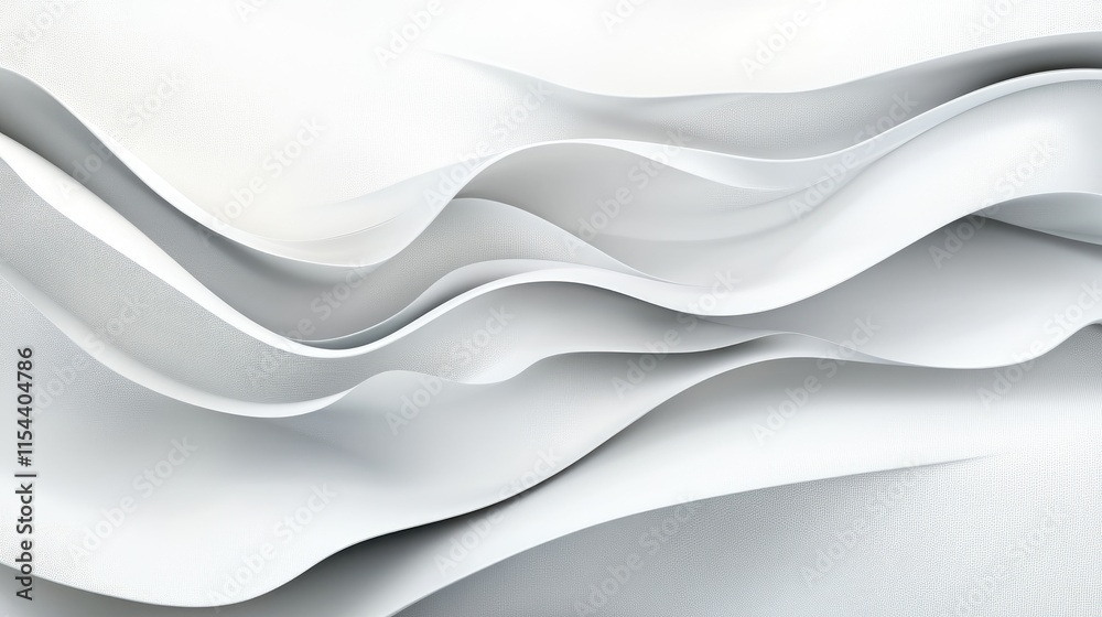 Poster elegant flowing white textures with soft curved patterns