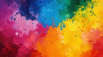 Vibrant watercolor paintings displayed on a table in a bright studio environment