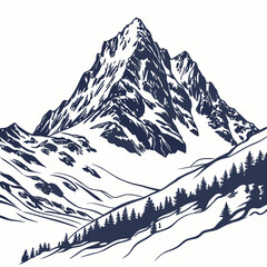 mountain peak with snow caps