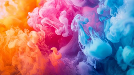 Fototapeta premium Vibrant clouds of colorful smoke in motion