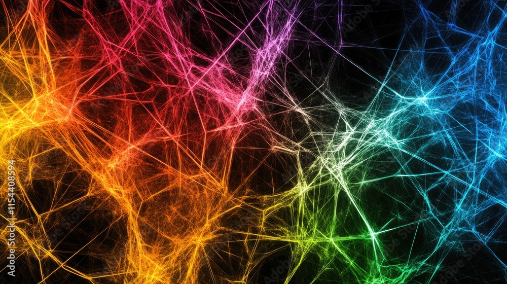 Poster colorful abstract background with dynamic light trails and patterns