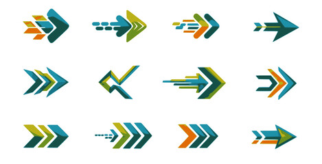 set of abstract arrow business company logo