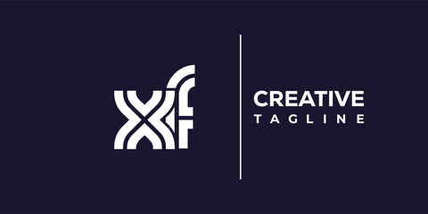 X and F logo design. XF abstract Letters Logo Monogram. This logo design is the process of creating a visual symbol that represents a brand, company, or individual.