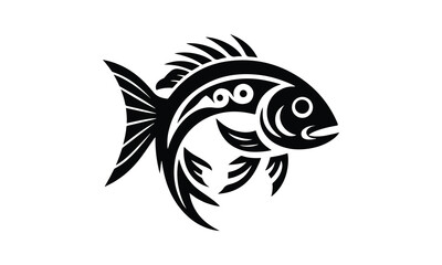 Cute Fish Illustration. Set of fish vector illustration for fishing logo. Cartoon, Clipart, and Line Art Design Adorable fish illustration, ideal for cartoons, and creative design projects.