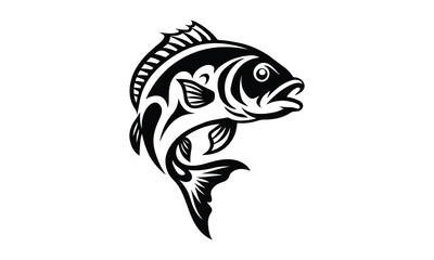 Cute Fish Illustration. Set of fish vector illustration for fishing logo. Cartoon, Clipart, and Line Art Design Adorable fish illustration, ideal for cartoons, and creative design projects.