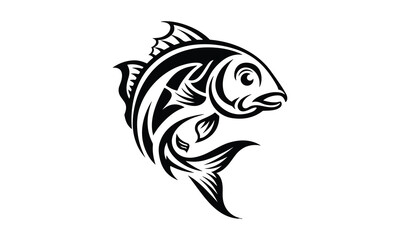 Naklejka premium Cute Fish Illustration. Set of fish vector illustration for fishing logo. Cartoon, Clipart, and Line Art Design Adorable fish illustration, ideal for cartoons, and creative design projects.