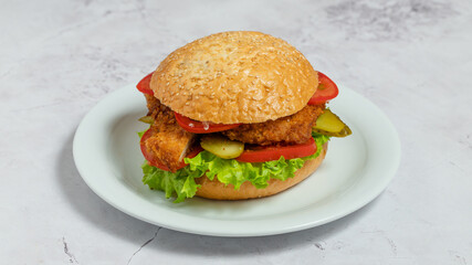 Burger on plate