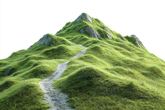 3D mountain terrain model with intricate detailing, featuring snowy peaks, rocky cliffs, and lush forests, created by a skilled 3D artist.