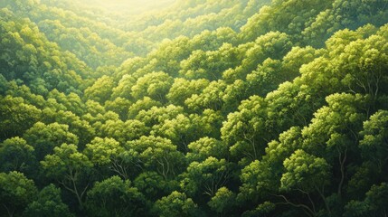 Paisaje de bosque verde con &aacute;rboles