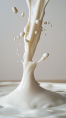 White chocolate splash. Close-up of melted sweet dessert splashes for advertisement