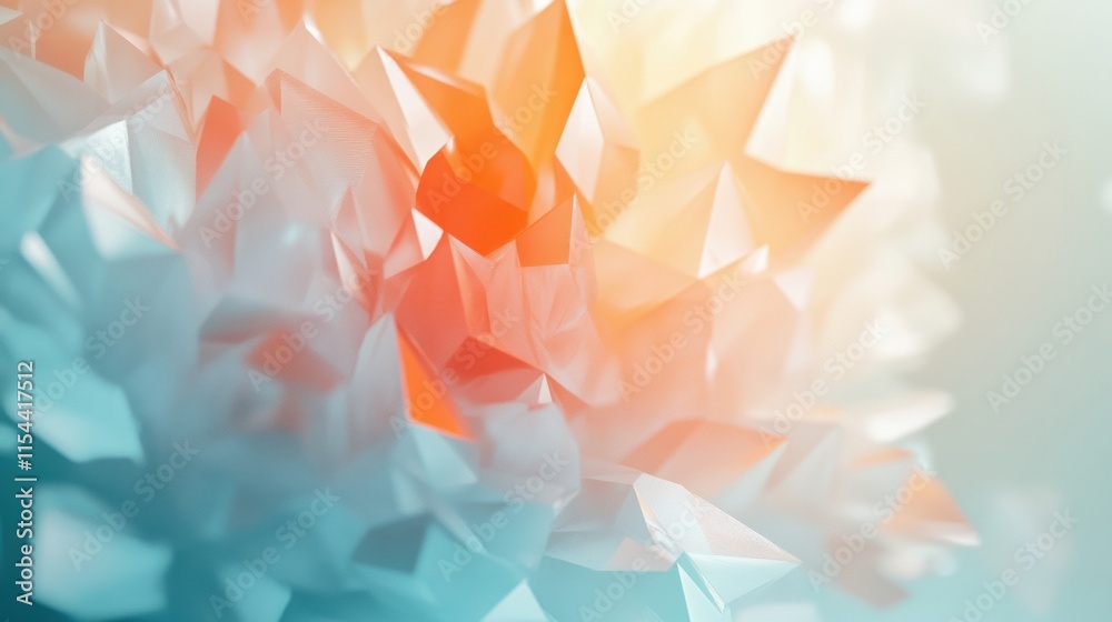 Aufkleber Exploration of abstract 3D shapes featuring vibrant colors and dynamic forms. Generative AI