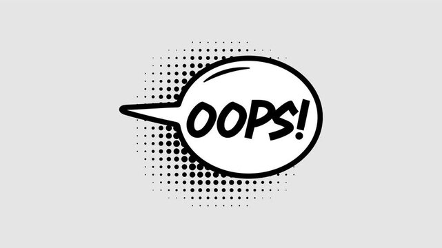 Comic speech bubbles with halftone shadows in pop art style graphic animation. Alpha channel. Transparent background motion design. 4K resolution