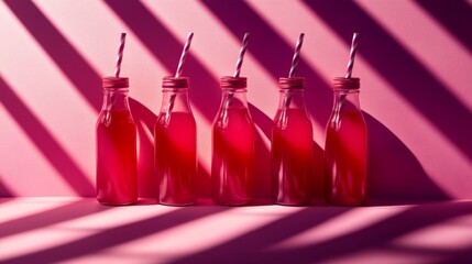 Colorful Beverages in Clean Dynamic Composition