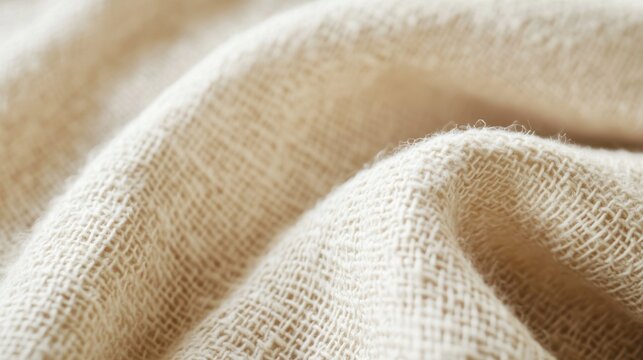 Textura de tela beige suave y arrugada