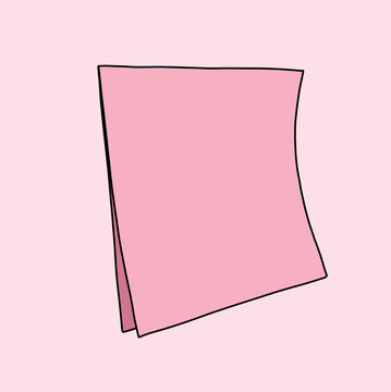 Illustration of a Minimalist Pink Paper on a Flat Background