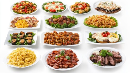 Variedad de platos de comida italiana