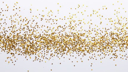 White background with scattered golden glitter for party themes